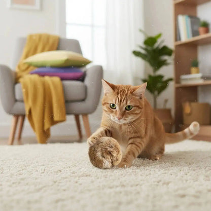 Durable Rabbit Fur Ball Interactive Cat Toy Pet Product Containing Catnip Fluffy Toy Ball Chasing Plush Toy Ball Cat Accessories