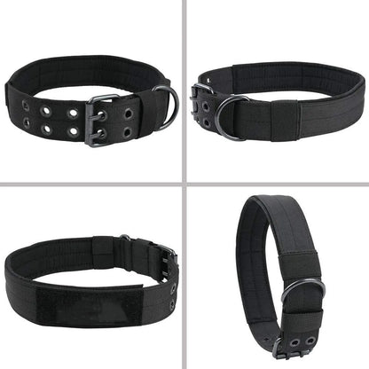 Outdoor Tactical Dog Collar Set Dog Leash Metal Buckle Breathability Nylon Adjustable Dog Collar for Training Neck Pet Products