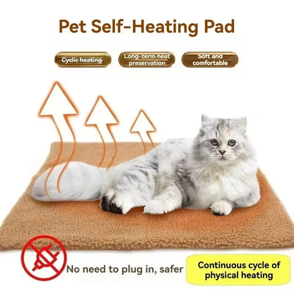 Winter Self-Heating Pet Pads Blanket Puppy Warm Cushion Mat for Cats Dogs Washable with Thermal Body Heat Reflecting Core Pad
