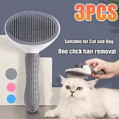 Pet Dog Brush Cat Comb Self Cleaning Pet Hair Remover Brush For Dogs Cats Grooming Tools Pets Dematting Comb Dogs Accessories