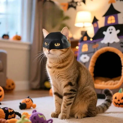 Pet Halloween Cat Mask Weird Cartoon Cat Mask Funny 3D Bat Cat Mask Cosplay Hat Pet Costume Creative Pet Party Accessories Gift