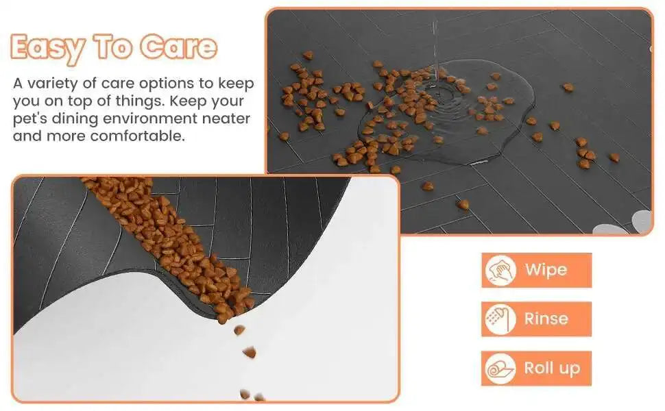 60X90CM Pet Dog Feeding Mat Pet Placemat for Food and Water Bowl with Waterproof Rubber Backing Quick Dry Water Mat for Dog Cat