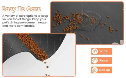 60X90CM Pet Dog Feeding Mat Pet Placemat for Food and Water Bowl with Waterproof Rubber Backing Quick Dry Water Mat for Dog Cat
