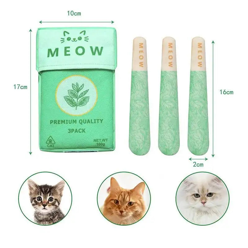 Mint Cigarettes Cat Toys Cigarettes Cat Grinding Sticks Cat Biting Toy To Oral Cleaning Cat Teaser Stick Relieve Boredom Anxiety