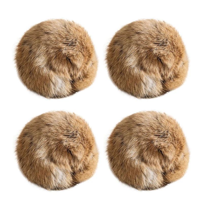 Durable Rabbit Fur Ball Interactive Cat Toy Pet Product Containing Catnip Fluffy Toy Ball Chasing Plush Toy Ball Cat Accessories