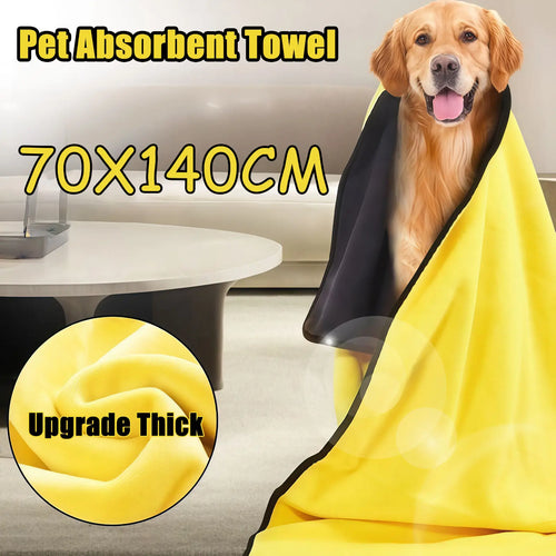 Quick-drying Pet Dog and Cat Towels Soft Fiber Towels Water-absorbent Bath Towel Convenient Pet Shop Cleaning Towel Pet Supplies