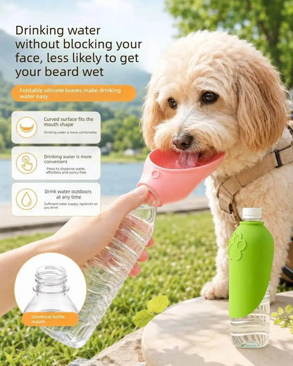 Portable Pet Outdoor Drinking Water Cup Dog Silicone Foldable Leaf Universal Bottle Mouth for Travel Cat And Dog Water Dispenser