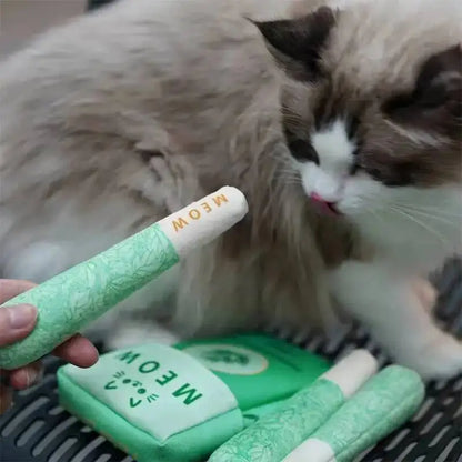 Mint Cigarettes Cat Toys Cigarettes Cat Grinding Sticks Cat Biting Toy To Oral Cleaning Cat Teaser Stick Relieve Boredom Anxiety