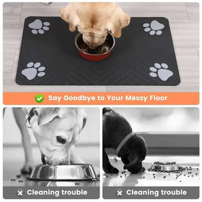 60X90CM Pet Dog Feeding Mat Pet Placemat for Food and Water Bowl with Waterproof Rubber Backing Quick Dry Water Mat for Dog Cat