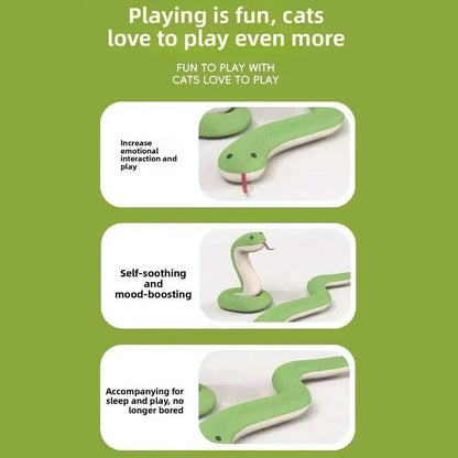 Cat Dog Toy Cute Snake Interactive Kitten Chew Toys Pet Cat Plush Toy Bite-resistant Teeth Cleaning Cat Sound Toy Pet Supplies
