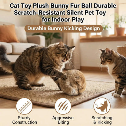 Durable Rabbit Fur Ball Interactive Cat Toy Pet Product Containing Catnip Fluffy Toy Ball Chasing Plush Toy Ball Cat Accessories