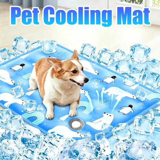 Floor Mat Cool Pet Cooling Mat Ice Gel Self Added Water Dog Cold Bed Mat Portable Durable Pet Ice Cushion For Small Big Dogs