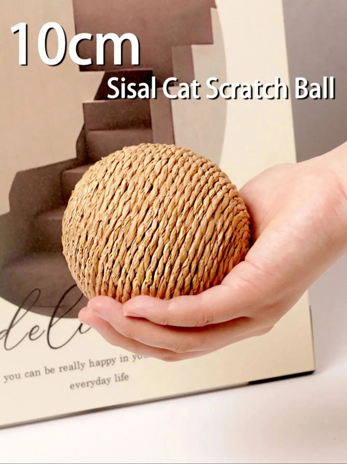 Interactive Sisal Cat Scratching Ball Toy For Kitten Teeth Cleaning Anti Bite 10CM Super Big Cat Ball Sounding Toy Pet Supplies