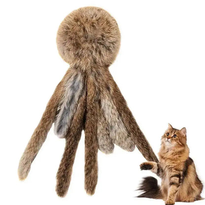 Cat Toy Artificial Rabbit Fur Cat Toys Enrichment Toy Kitten Teaser Wand Self Play Boredom Relief Interactive Cat Toy For Indoor