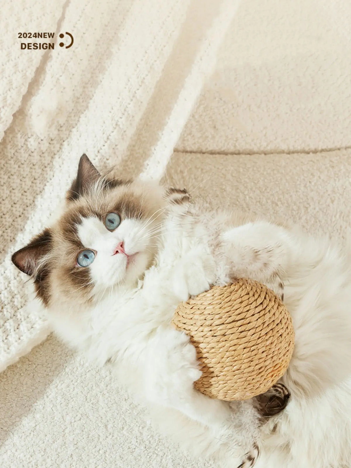 Interactive Sisal Cat Scratching Ball Toy For Kitten Teeth Cleaning Anti Bite 10CM Super Big Cat Ball Sounding Toy Pet Supplies