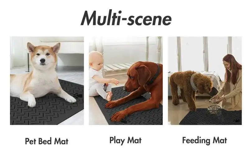 60X90CM Pet Dog Feeding Mat Pet Placemat for Food and Water Bowl with Waterproof Rubber Backing Quick Dry Water Mat for Dog Cat