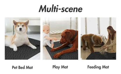 60X90CM Pet Dog Feeding Mat Pet Placemat for Food and Water Bowl with Waterproof Rubber Backing Quick Dry Water Mat for Dog Cat