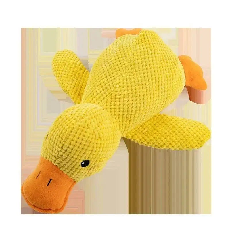 Pet Plush Toy Dog Calming Duck Companion Sleeping Duck Toys Chew Toy Durable Squeaky for Puppy Pet Teeth Cleaning Chew Pet Toy