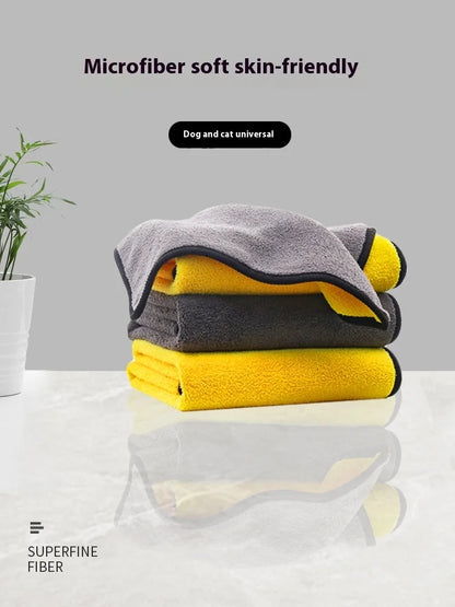 Quick-drying Pet Dog and Cat Towels Soft Fiber Towels Water-absorbent Bath Towel Convenient Pet Shop Cleaning Towel Pet Supplies