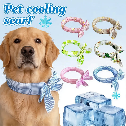 Pet Cooling Ice Scarf Cool Ice Breathable Towel Dog Cooling Hydrogel Bandana Collar Cat Adjustable Collar Bib Pet Supplies