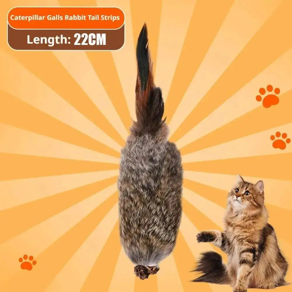 Cat Toy Artificial Rabbit Fur Cat Toys Enrichment Toy Kitten Teaser Wand Self Play Boredom Relief Interactive Cat Toy For Indoor