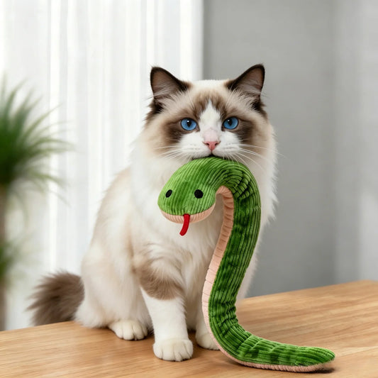 Cat Dog Toy Cute Snake Interactive Kitten Chew Toys Pet Cat Plush Toy Bite-resistant Teeth Cleaning Cat Sound Toy Pet Supplies
