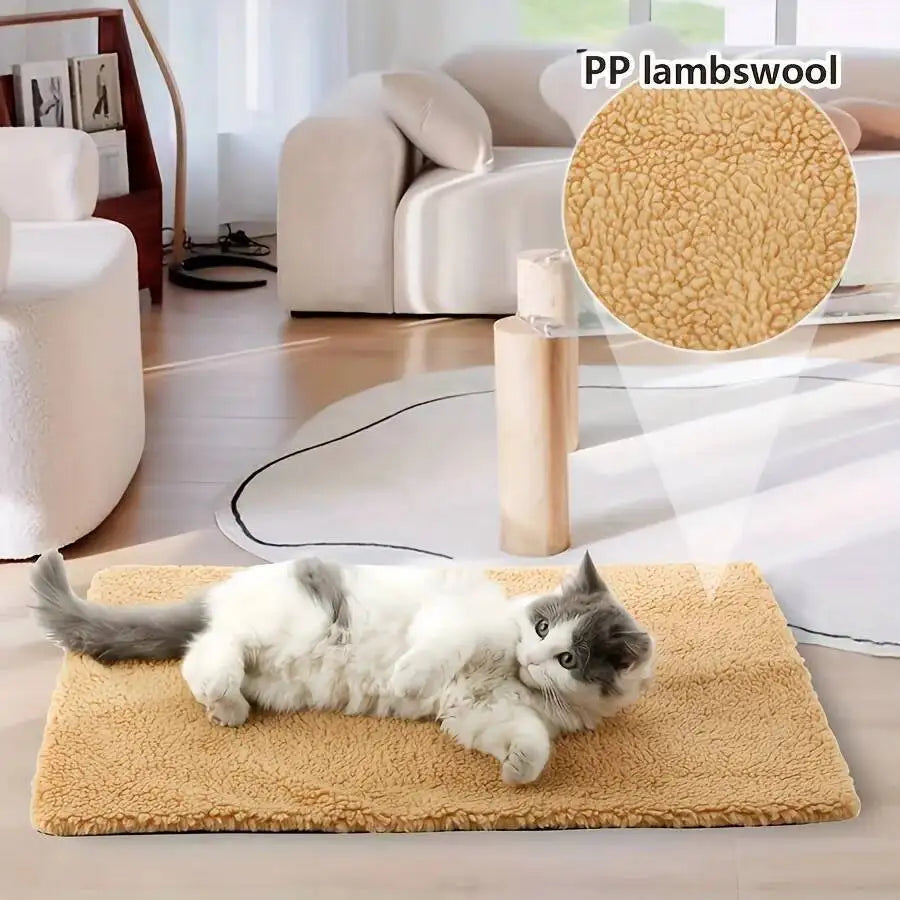 Winter Self-Heating Pet Pads Blanket Puppy Warm Cushion Mat for Cats Dogs Washable with Thermal Body Heat Reflecting Core Pad