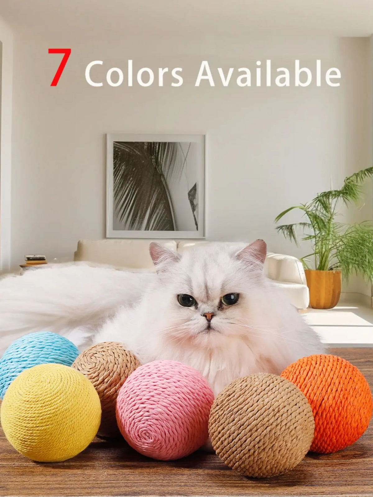 Interactive Sisal Cat Scratching Ball Toy For Kitten Teeth Cleaning Anti Bite 10CM Super Big Cat Ball Sounding Toy Pet Supplies