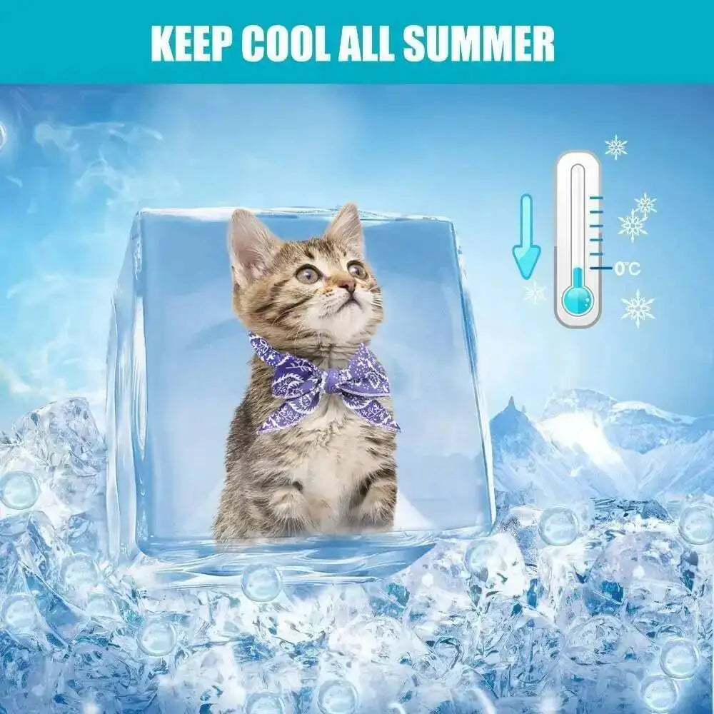 Pet Cooling Ice Scarf Cool Ice Breathable Towel Dog Cooling Hydrogel Bandana Collar Cat Adjustable Collar Bib Pet Supplies