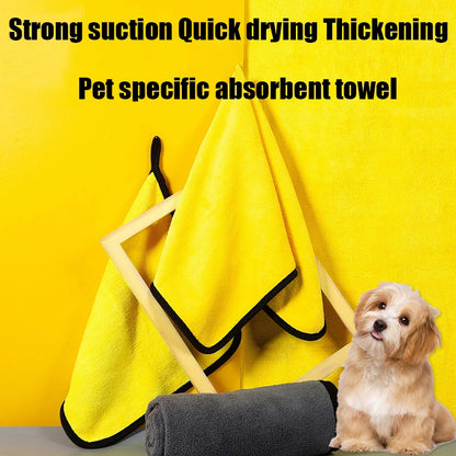 Quick-drying Pet Dog and Cat Towels Soft Fiber Towels Water-absorbent Bath Towel Convenient Pet Shop Cleaning Towel Pet Supplies