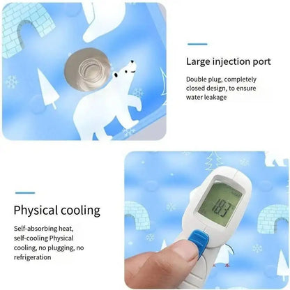 Floor Mat Cool Pet Cooling Mat Ice Gel Self Added Water Dog Cold Bed Mat Portable Durable Pet Ice Cushion For Small Big Dogs