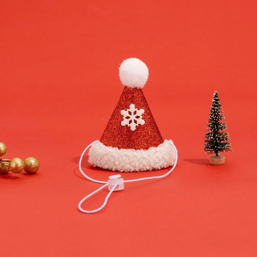 Christmas Cat Hat Cat Knitted Scarf Set Soft Winter Christmas Soft Santa Claus Costume Scarf For Dog Cats Pet Xmas Cat Supplies