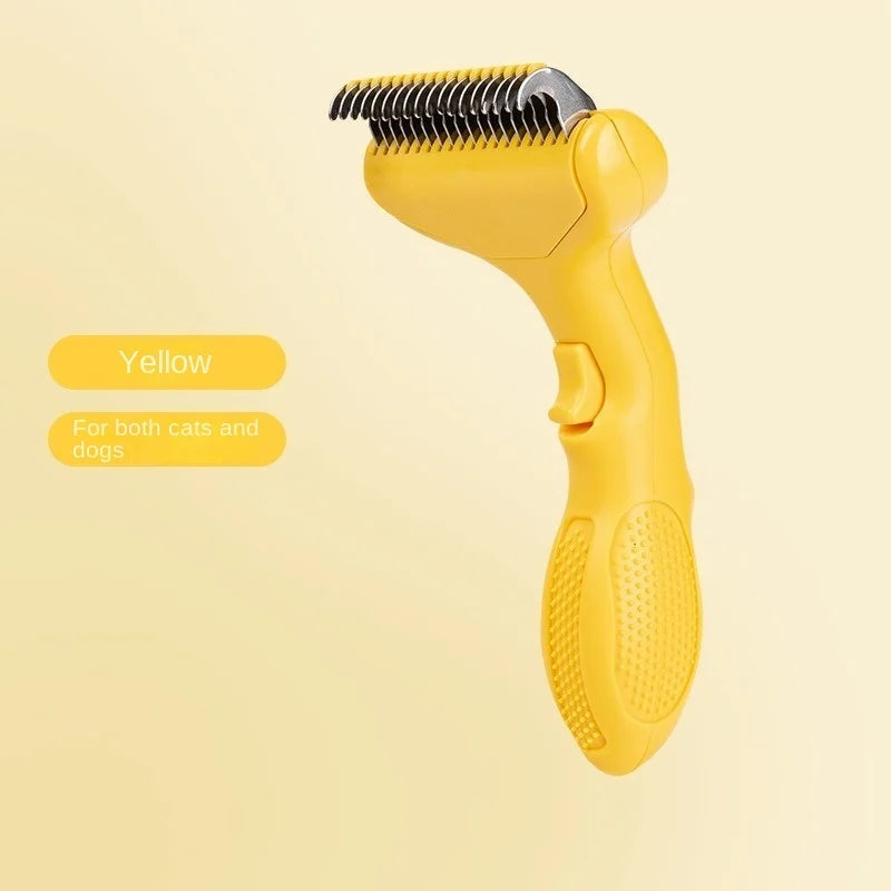 Floating Stainless Steel Dog Hair Removal Brush Curved Design for Long Hair Breeds Puppy Cat Grooming Pet Products Dog Grooming
