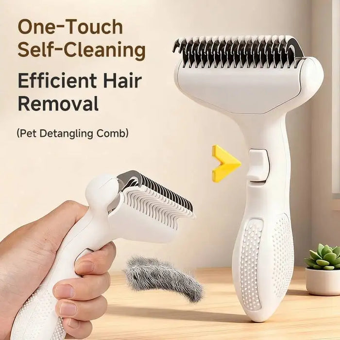 Floating Stainless Steel Dog Hair Removal Brush Curved Design for Long Hair Breeds Puppy Cat Grooming Pet Products Dog Grooming