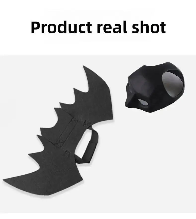 Halloween Pet Black Bat Costume Set with Mask Wing for Cats Dogs Creative Cosplay Cat Dog Halloween Party Pet Supplies