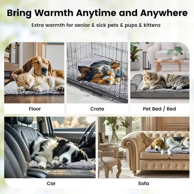 Winter Self-Heating Pet Pads Blanket Puppy Warm Cushion Mat for Cats Dogs Washable with Thermal Body Heat Reflecting Core Pad