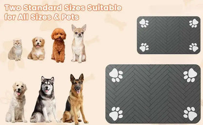 60X90CM Pet Dog Feeding Mat Pet Placemat for Food and Water Bowl with Waterproof Rubber Backing Quick Dry Water Mat for Dog Cat