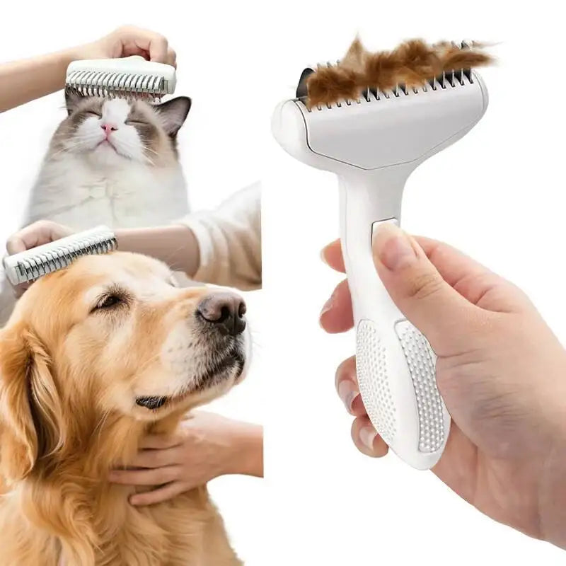 Floating Stainless Steel Dog Hair Removal Brush Curved Design for Long Hair Breeds Puppy Cat Grooming Pet Products Dog Grooming