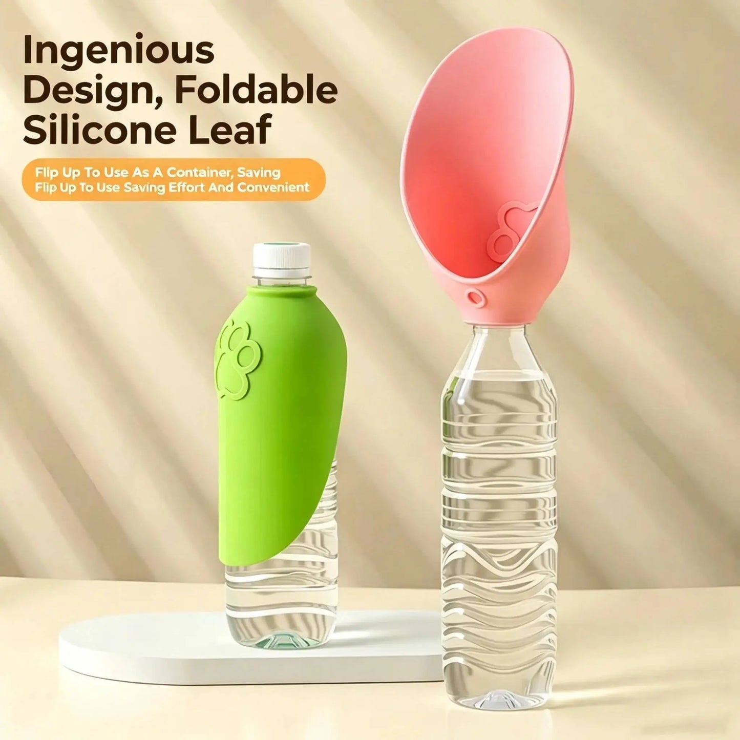 Portable Pet Outdoor Drinking Water Cup Dog Silicone Foldable Leaf Universal Bottle Mouth for Travel Cat And Dog Water Dispenser