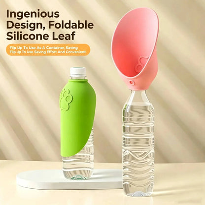 Portable Pet Outdoor Drinking Water Cup Dog Silicone Foldable Leaf Universal Bottle Mouth for Travel Cat And Dog Water Dispenser