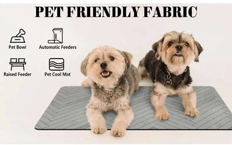 60X90CM Pet Dog Feeding Mat Pet Placemat for Food and Water Bowl with Waterproof Rubber Backing Quick Dry Water Mat for Dog Cat
