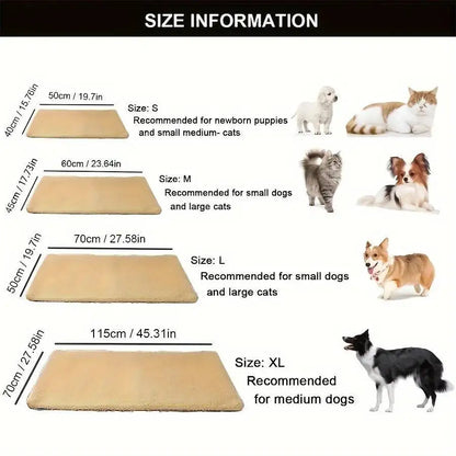 Winter Self-Heating Pet Pads Blanket Puppy Warm Cushion Mat for Cats Dogs Washable with Thermal Body Heat Reflecting Core Pad