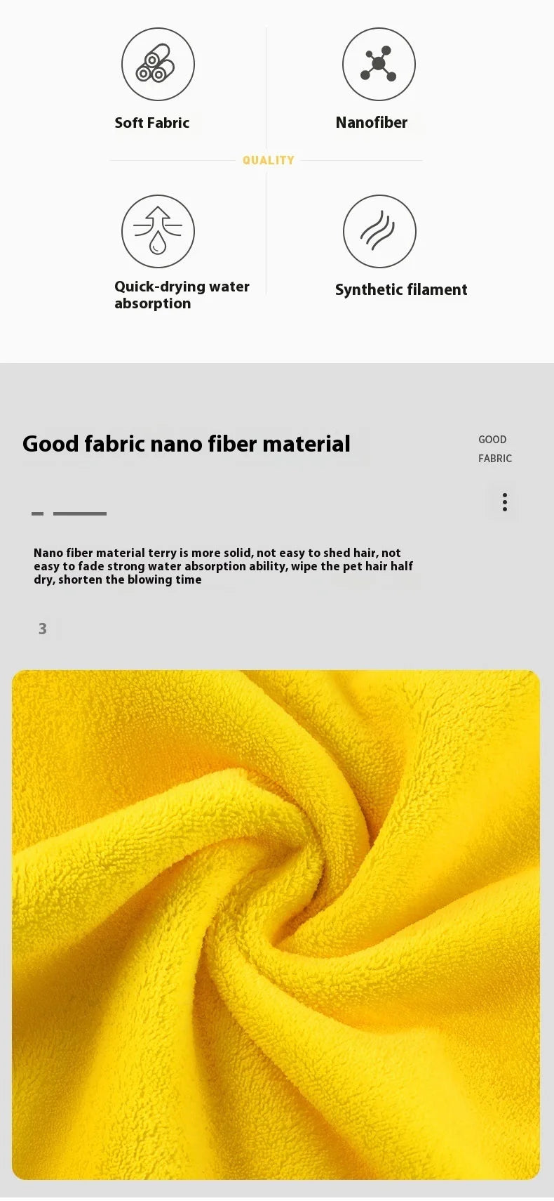 Quick-drying Pet Dog and Cat Towels Soft Fiber Towels Water-absorbent Bath Towel Convenient Pet Shop Cleaning Towel Pet Supplies