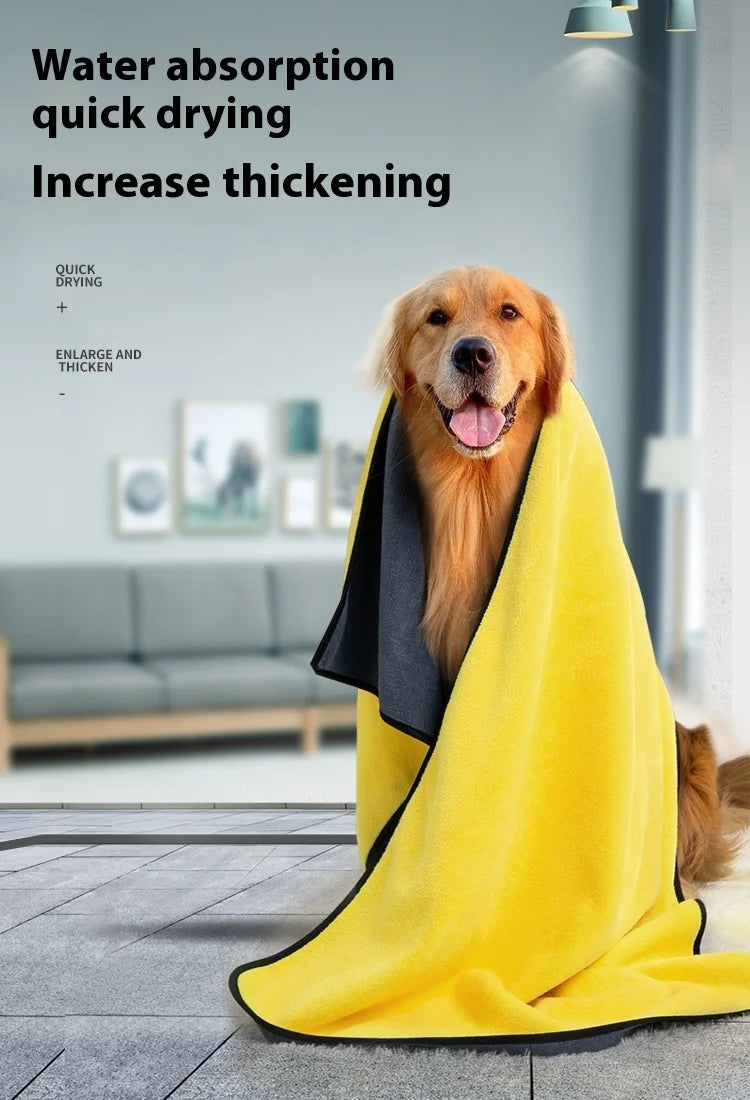 Quick-drying Pet Dog and Cat Towels Soft Fiber Towels Water-absorbent Bath Towel Convenient Pet Shop Cleaning Towel Pet Supplies