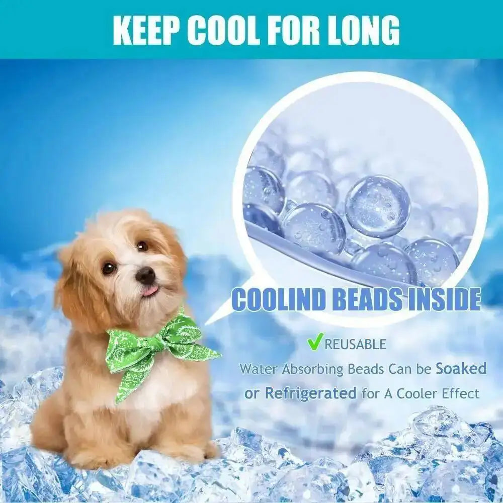 Pet Cooling Ice Scarf Cool Ice Breathable Towel Dog Cooling Hydrogel Bandana Collar Cat Adjustable Collar Bib Pet Supplies