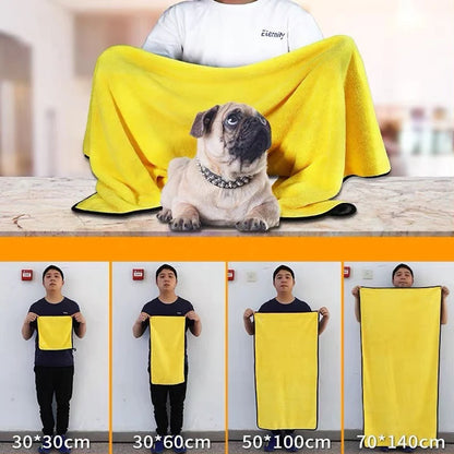 Quick-drying Pet Dog and Cat Towels Soft Fiber Towels Water-absorbent Bath Towel Convenient Pet Shop Cleaning Towel Pet Supplies