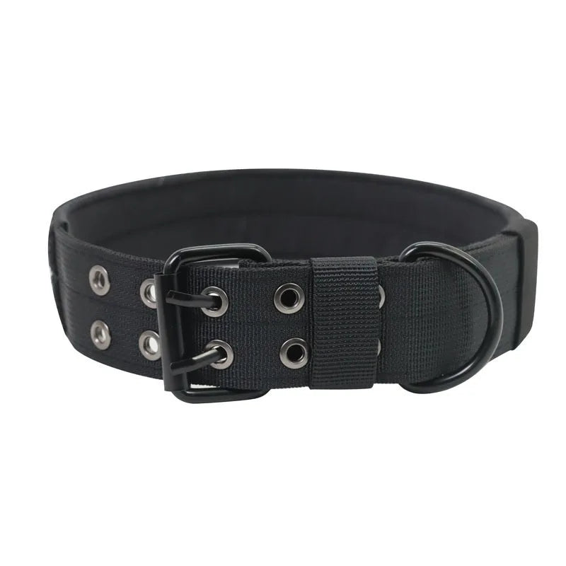 Outdoor Tactical Dog Collar Set Dog Leash Metal Buckle Breathability Nylon Adjustable Dog Collar for Training Neck Pet Products