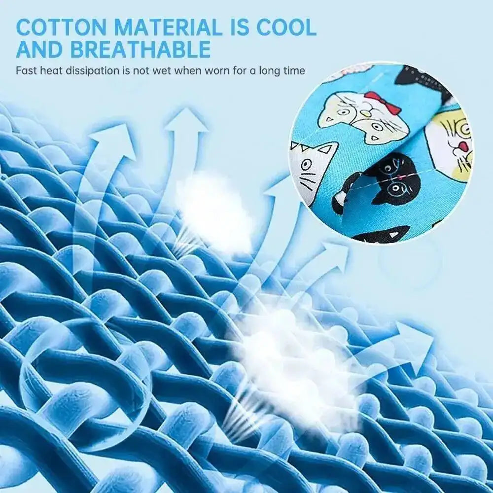 Pet Cooling Ice Scarf Cool Ice Breathable Towel Dog Cooling Hydrogel Bandana Collar Cat Adjustable Collar Bib Pet Supplies