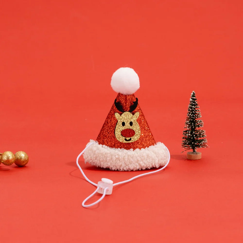 Christmas Cat Hat Cat Knitted Scarf Set Soft Winter Christmas Soft Santa Claus Costume Scarf For Dog Cats Pet Xmas Cat Supplies