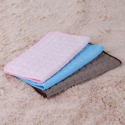 Cooling Dog Mat Summer Pad Mat For Dogs Cat Ice Silk Blanket Sofa Breathable Pet Dog Bed Summer Washable For Small Large Dog Cat